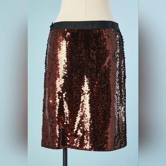 CHLOÉ See by Chloe Sequin Skirt Bronze Pencil $1300 Small - Picture 11 of 14